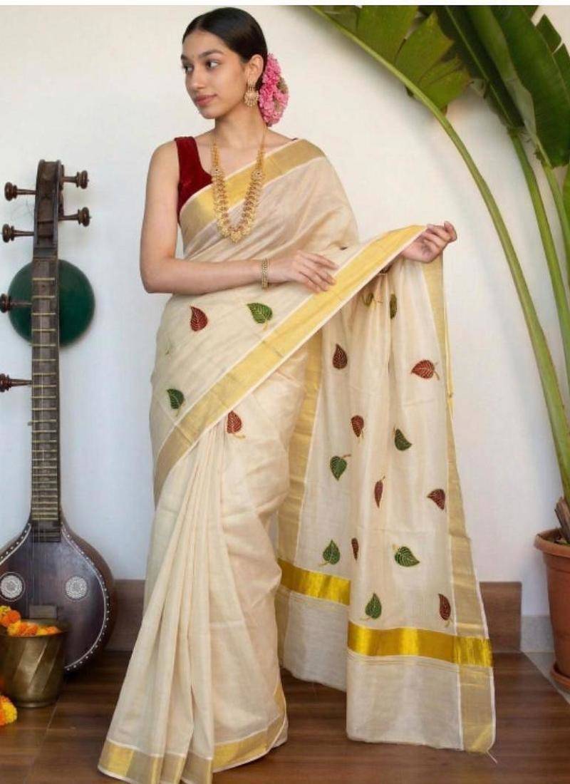 Tissue kasavu saree