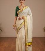 Woven design zari tissue kasavu saree