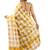 Checked woven design zari pure cotton ready to wear kasavu saree