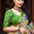 Abstract printed linen blend saree