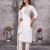 Women's elegant white embroidered kurta with pant and dupatta set