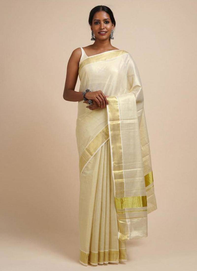 Zari cotton kasavu saree