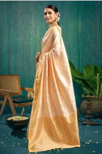 Woven design kasavu saree with zari border
