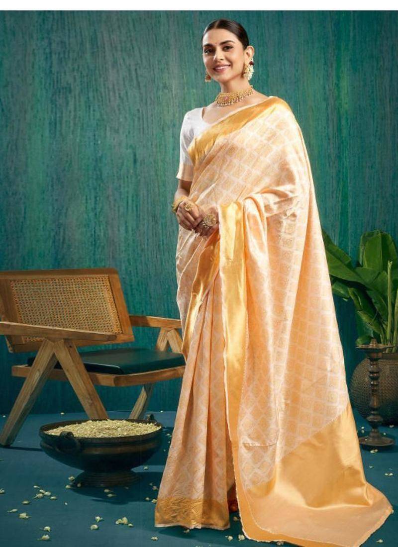 Woven design kasavu saree with zari border