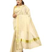Zari pure cotton kasavu saree