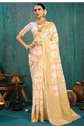 Woven design zari kasavu saree