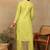 Women green lucknowi chikankari floral embroidered pure cotton straight kurta & palazzo set
