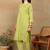 Women green lucknowi chikankari floral embroidered pure cotton straight kurta & palazzo set