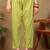 Women green lucknowi chikankari floral embroidered pure cotton straight kurta & palazzo set