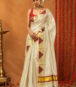 Zari tissue designer kasavu saree
