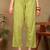 Women green floral embroidered pure cotton chikankari kurta set with palazzo