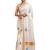 Blue lotus design hand embroidered kasavu saree