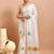 Blue lotus design hand embroidered kasavu saree