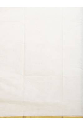 off white kasavu saree with gold zari stripe 2