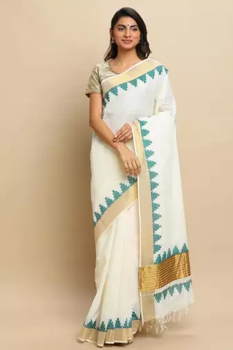 Zari tissue kasavu saree