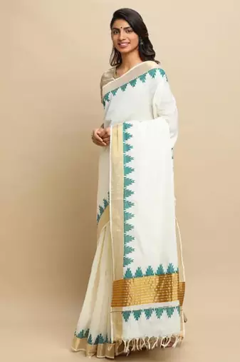 Zari tissue kasavu saree