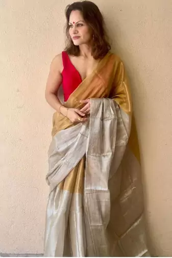 Tissue designer kasavu saree