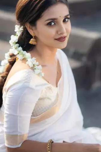 Silk cotton kasavu saree