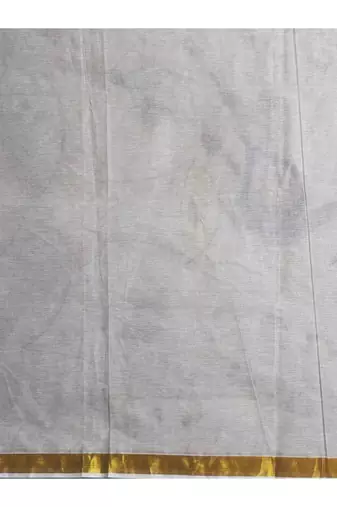Women ethnic motifs printed zari traditional kasavu saree