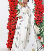 Ethnic motifs zari pure cotton kasavu saree