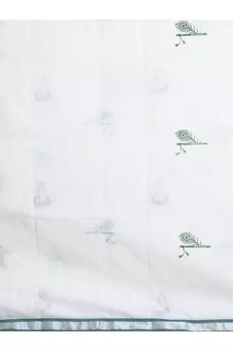 Ethnic motifs zari pure cotton kasavu saree