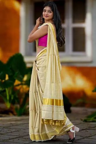 Tissue kasavu saree