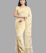 Ethnic motifs zari pure cotton kasavu saree