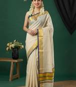 Pure cotton kasavu saree