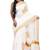 White kerala with daisy design floral hand embroidery cotton saree