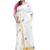 White kerala cotton flower design hand embroidery tulip saree