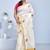White kerala cotton flower design hand embroidery tulip saree