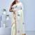 Maple leaf design hand embroidered kasavu saree