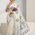 Floral embroidered pure cotton handloom kasavu saree