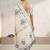 Floral embroidered pure cotton handloom kasavu saree