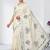 Floral embroidered pure cotton handloom kasavu saree