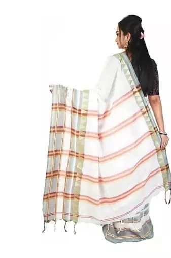 Woven design pure cotton handloom kasavu saree