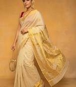 Woven design zari tissue kasavu saree