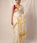 Golden diamond kasavu cotton running blouse sarees