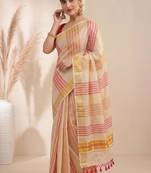 Striped zari tissue designer kasavu saree