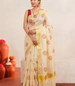 Floral tissue designer kasavu saree