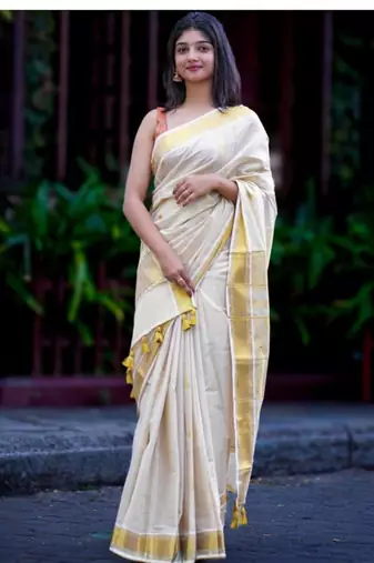 Tissue kasavu saree