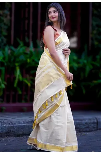 Tissue kasavu saree
