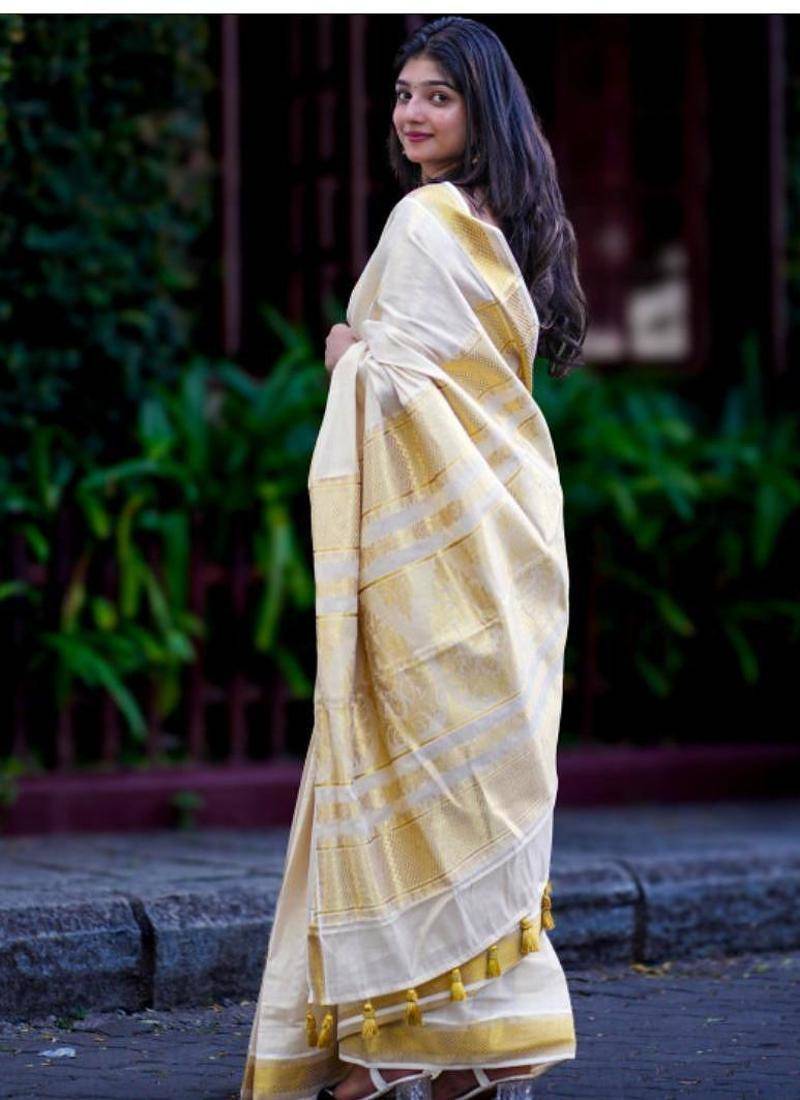 Tissue kasavu saree
