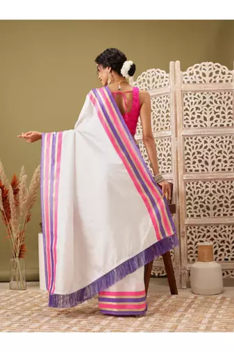 Zari kasavu saree with blouse piece