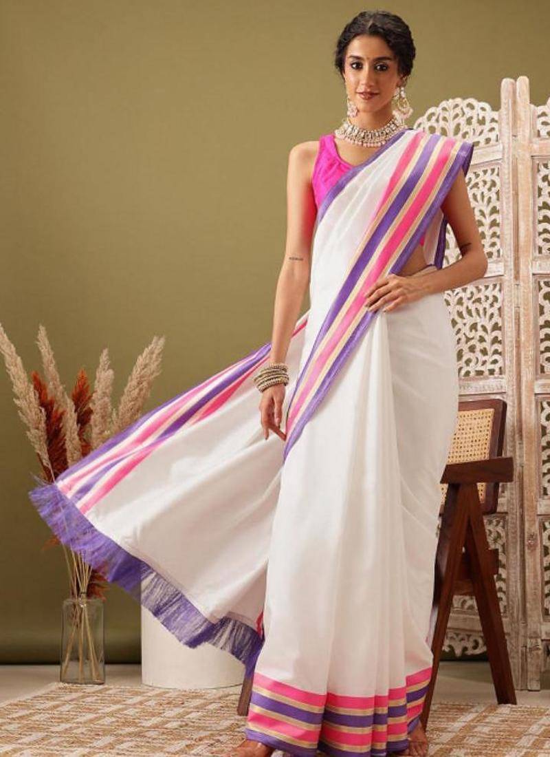 Zari kasavu saree with blouse piece