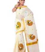 Zari pure cotton kasavu saree
