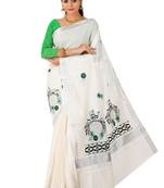 Ethnic motifs zari pure cotton kasavu saree