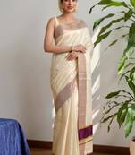 Zari tissue designer kasavu saree