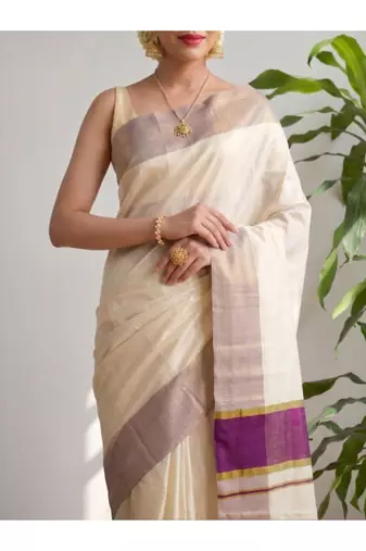 Zari tissue designer kasavu saree