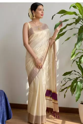 Zari tissue designer kasavu saree